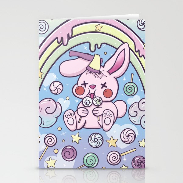 Kawaii horror rabbit Stationery Cards