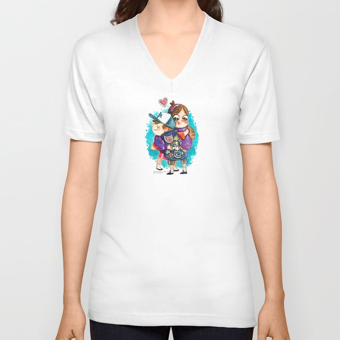 Gravity Falls Super Group Hug! V Neck T Shirt