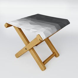 White to Dark Grey Abstract Geometric Triangle Pattern Design Folding Stool