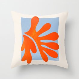 Red Coral Leaf: Matisse Paper Cutouts II Throw Pillow