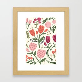 resilient folk flowers Framed Art Print
