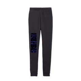 Iolite Violet Blue Gothic Distorted Cathedral Window Black Night Darkness Square Pattern Kids Joggers