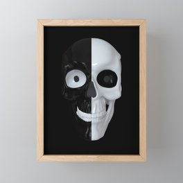 Black-white skull Framed Mini Art Print