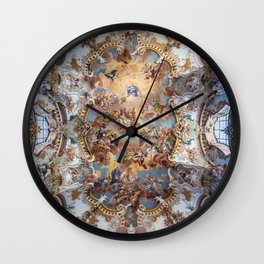 Assumption of Mary - Wilhering Abbey Church Ceiling Mural 1741 Wall Clock