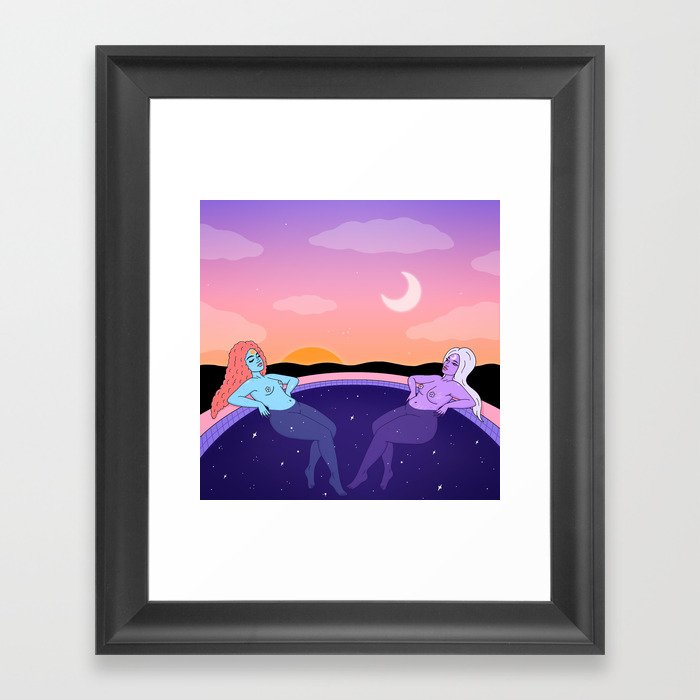 Sun and Moon Framed Art Print