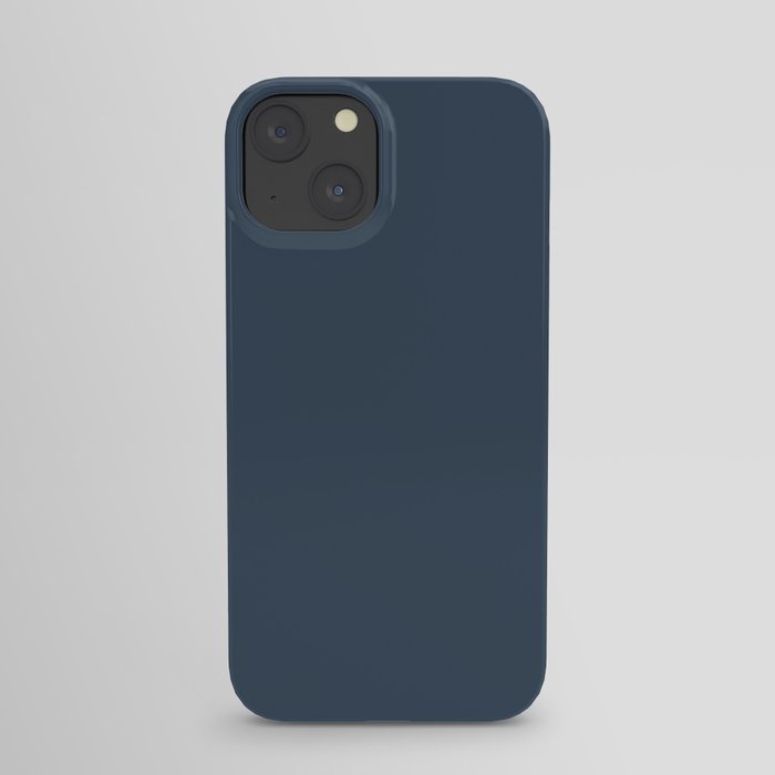Dark Blue Gray Solid Color Pairs Pantone Key Largo 19-4129 TCX Shades of Blue Hues iPhone Case
