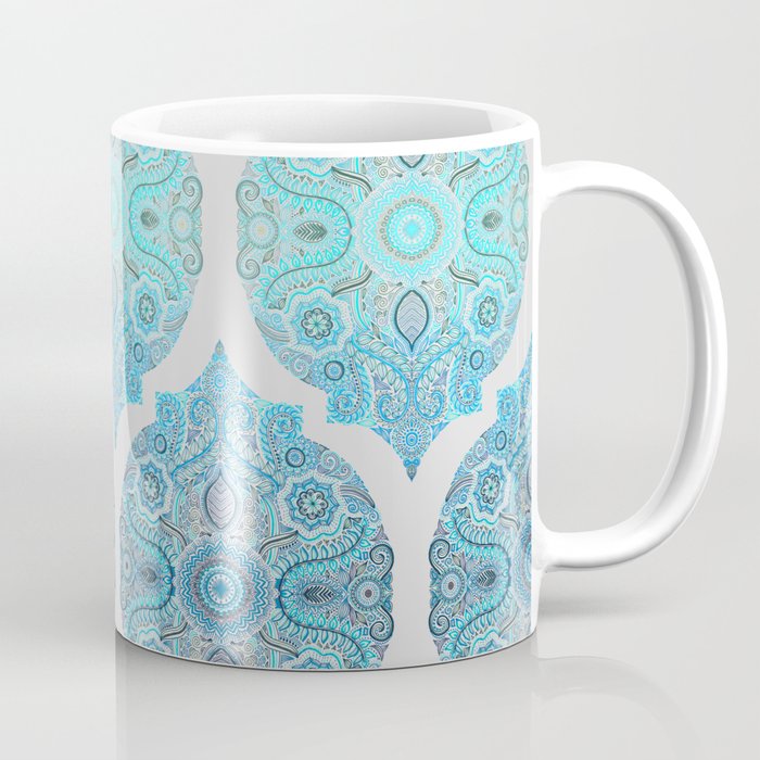 Through Ocean & Sky - turquoise & blue Moroccan pattern Coffee Mug