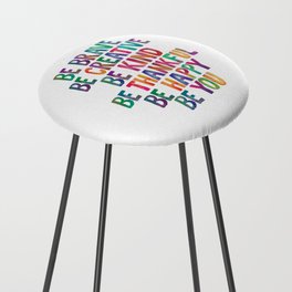 BE BRAVE BE CREATIVE BE KIND BE THANKFUL BE HAPPY BE YOU rainbow watercolor Counter Stool