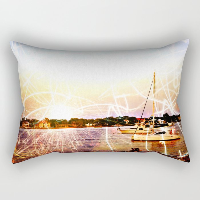 Boats and Lights Rectangular Pillow