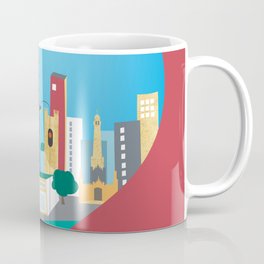 Chicago, Illinois - Skyline Illustration by Loose Petals Coffee Mug