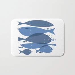 1 fish blue fish Bath Mat