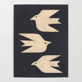 Doves In Flight Poster