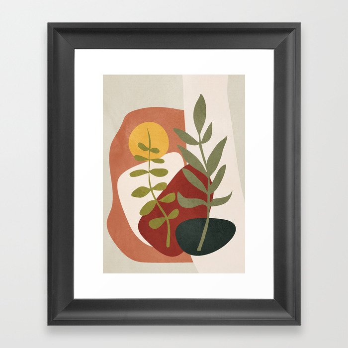 Two Abstract Branches Framed Art Print