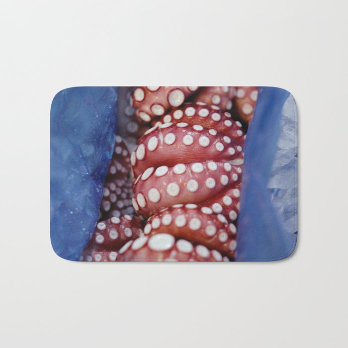 Octopus in Blue Bath Mat