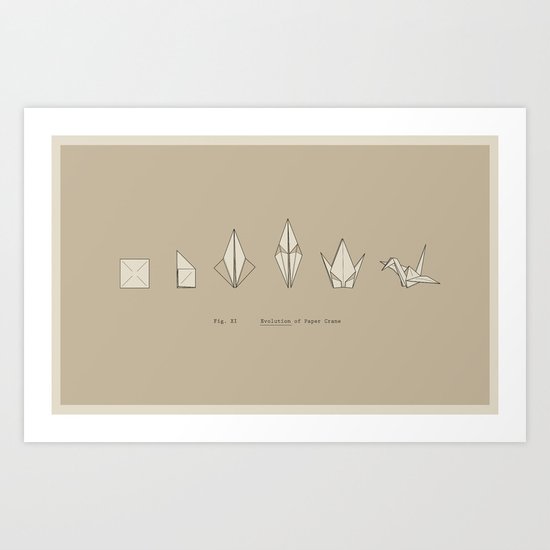 Evolution of Paper Crane Art Print