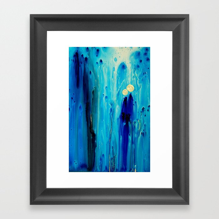 Never Alone - Blue Abstract Art By Sharon Cummings Framed Art Print