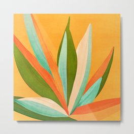 Summer Cactus Botanical Painting Metal Print | Cactus, Southwest, Orange, Bold, Nature, Desert, Yellow, Flora, Curated, Bright 