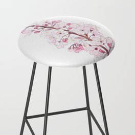 cherry blossom ink and watercolor 3 Bar Stool