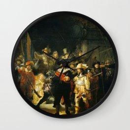 The Night Watch Rembrandt Harmenszoon Van Rijn Wall Clock