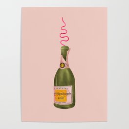 Champagne Through A Curly Straw - Blush Poster