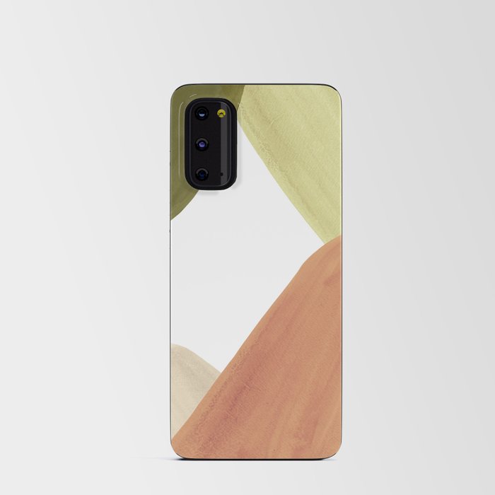 Abstract terracotta and green shapes Android Card Case