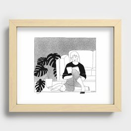 Stay home Recessed Framed Print