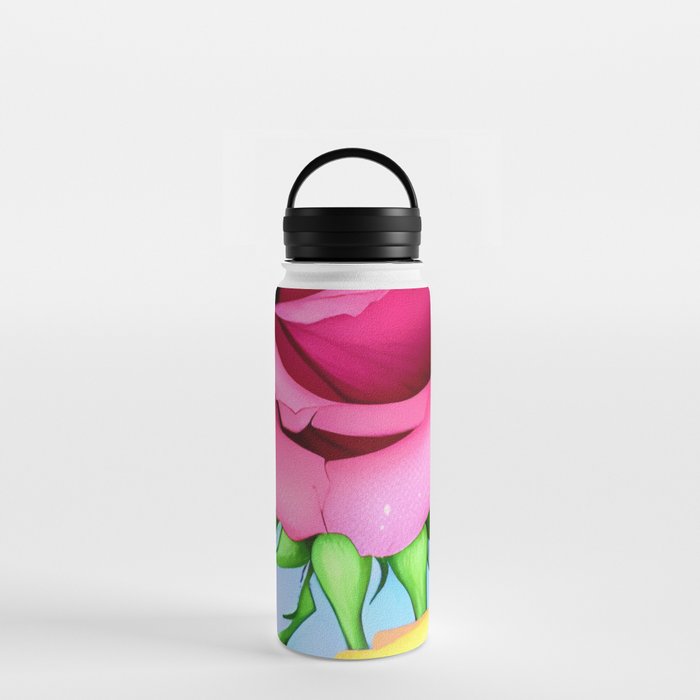 Pink and Yellow Rose Water Bottle