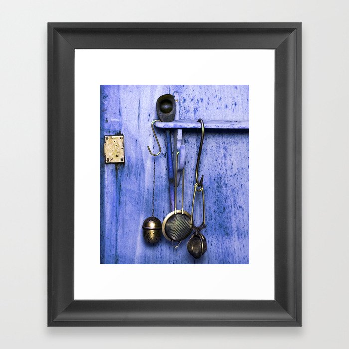 BLUE KITCHEN EQUIPMENT Framed Art Print