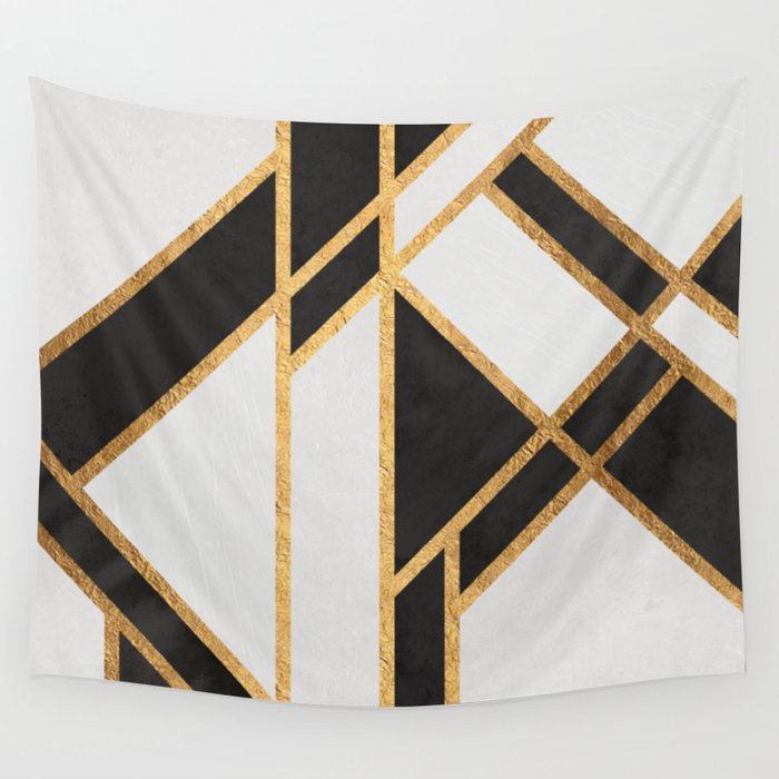 Black and White Luxury Art Deco Wall Tapestry