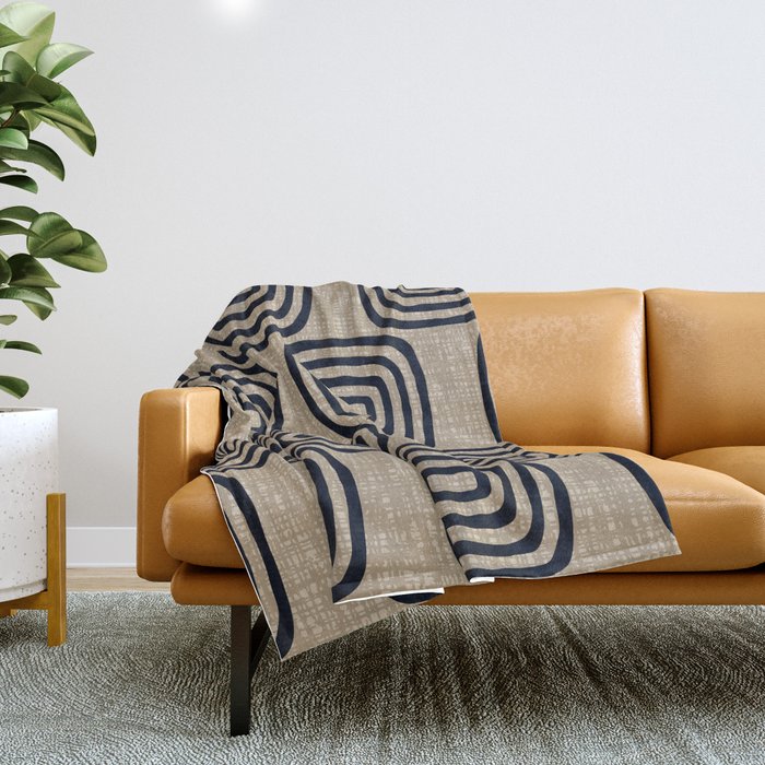Black and shop beige throw