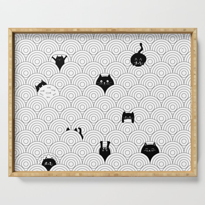 cat pattern Serving Tray