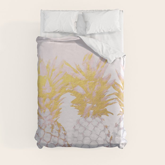 Golden pineapples Duvet Cover by Gale Switzer Society6