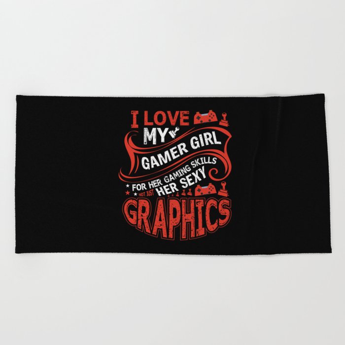 Funny Gamer Girlfriend Quote Vintage Beach Towel