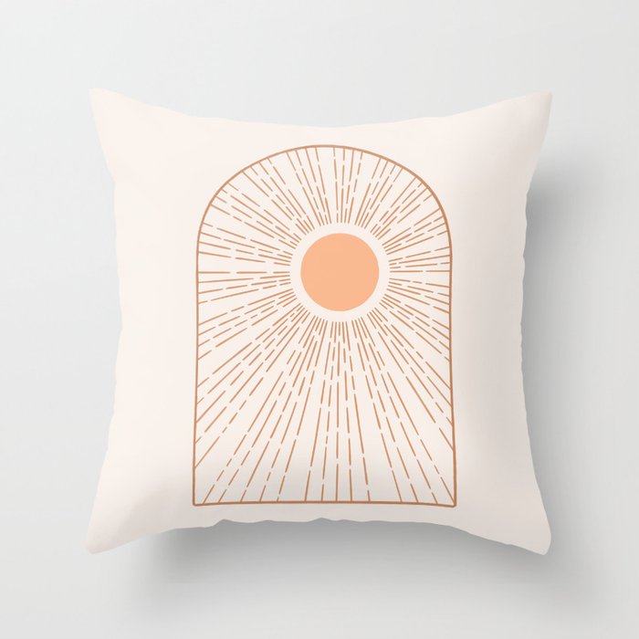 Boho Arch and Sun Throw Pillow