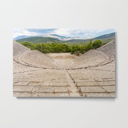 The ancient theater in Epidaurus, Argolis, Greece Metal Print | Ancient, Theatre, Digital, Photo, Europe, Epidaurus, Color, Greece, Argolis, Nature 