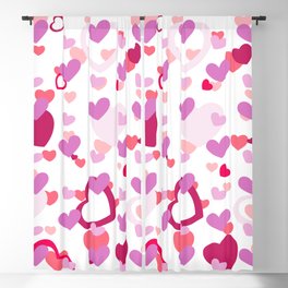 Hearts Meadly Valentines Day Anniversary Pattern- White Blackout Curtain