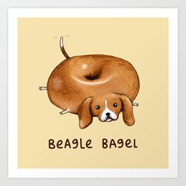 Beagle Bagel Art Print