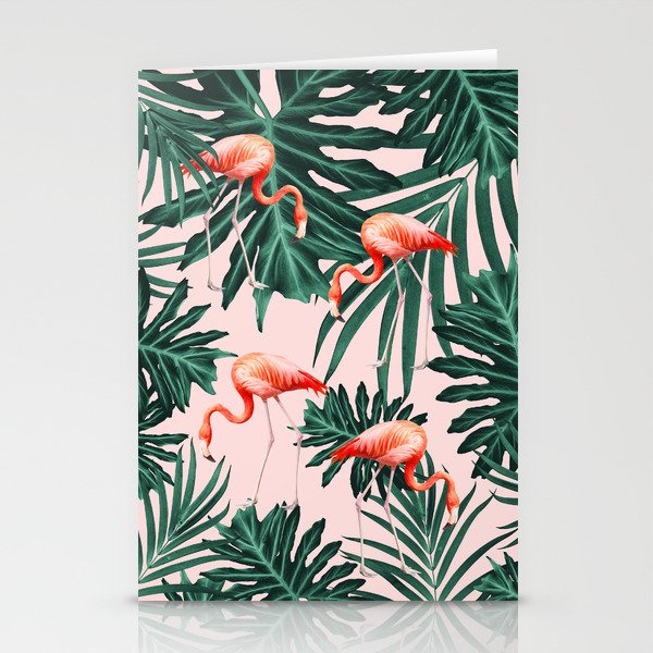 Summer Flamingo Jungle Vibes #1 #tropical #decor #art #society6 Stationery Cards