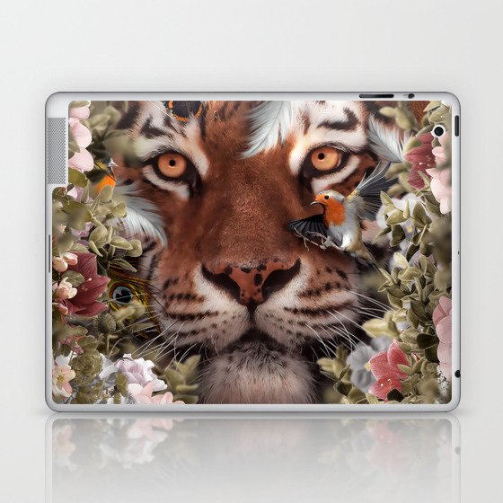 Tiger in flower Laptop & iPad Skin