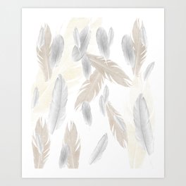 Feather Dream Pattern #3 #boho #decor #art #society6 Art Print