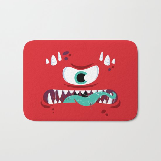 Baddest Red Monster! Bath Mat