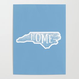 North Carolina Map State Blue Watercolor NC Home Poster