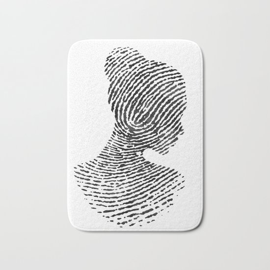 Fingerprint Silhouette Portrait No.1 Bath Mat