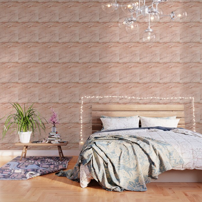 Rose Gold Marble Texture Print Wallpaper