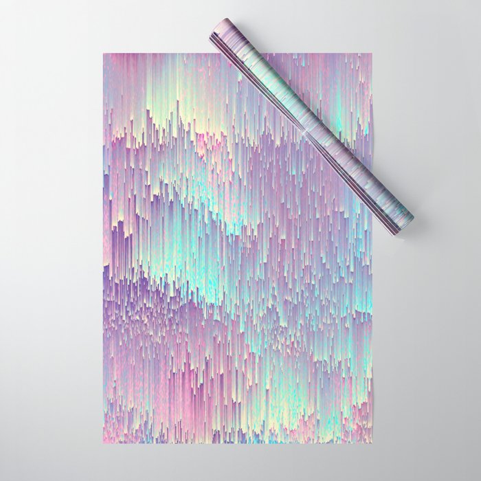 Iridescent Glitches Wrapping Paper by cafelab