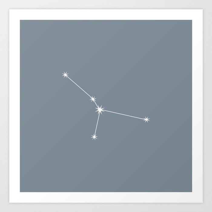 CANCER Neutral Teal – Zodiac Astrology Star Constellation Art Print
