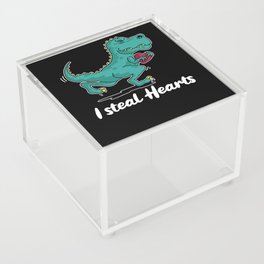 I Steal Hearts Trex Dino For Valentine's Day Acrylic Box