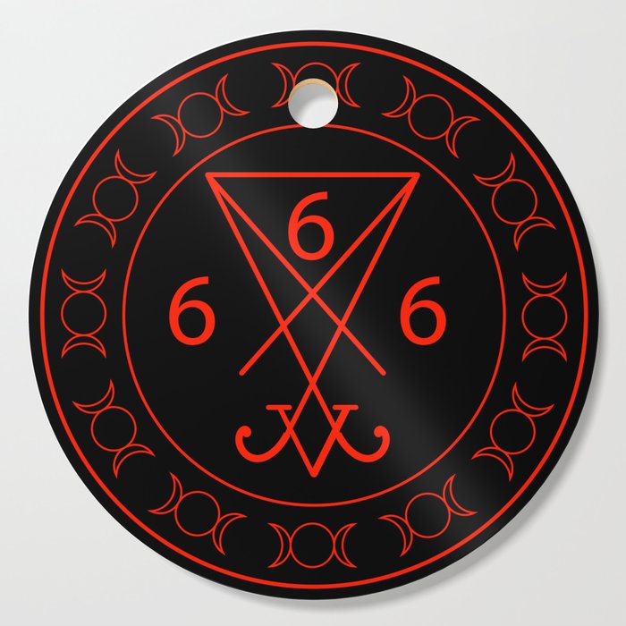 666- the number of the beast with the sigil of Lucifer symbol Cutting Board