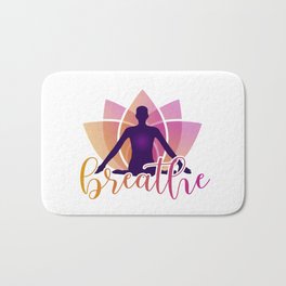 Meditation and breathing spiritual awakening silhouette  Bath Mat