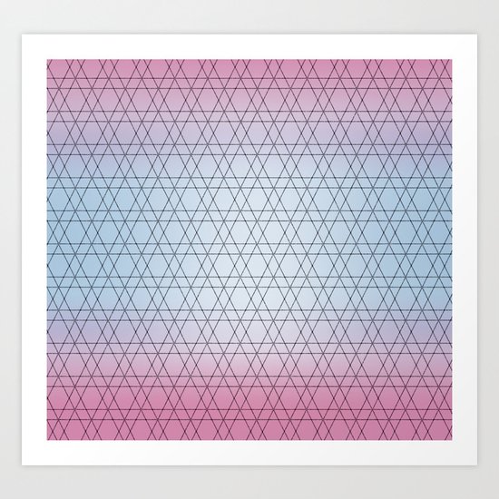 Blue Diamonds and Pink Shades Art Print